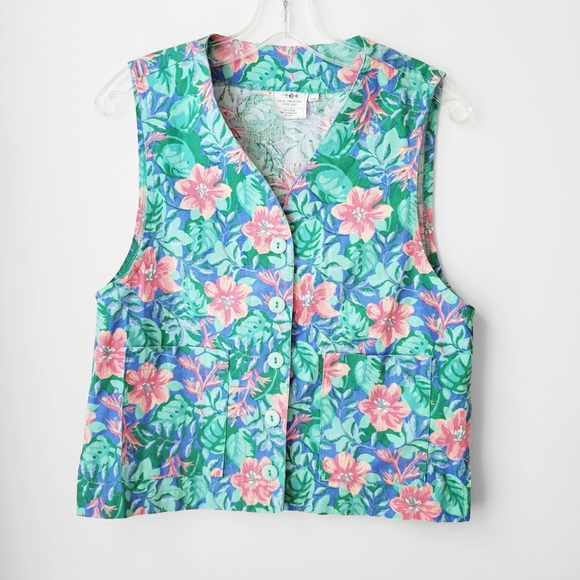 Vintage Tikal Trading Company Floral Cotton Vest - Picture 1 of 12